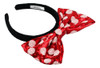 Tiara Laço Vermelho Branco Lantejoulas Minnie - Disney 2