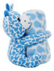 Manta Soft Pelúcia Girafa Cobertor Antialérgico Bebê Azul 2