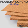 Plancha De Corcho 48x65cm 3mm Tabla Decoración Artesanias 0