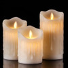Set 3 Velas Velones Led Calido Efecto Fuego Movimiento Pilas 2