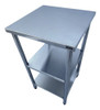 Bancada Inox Rodinhas 50x50 Mesa Com Rodizio 2 Prateleiras 2