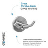 Percha Doble Creta Genwec Genebre Ac. Inoxidable 1 Percha Doble Creta Genwec Genebre Ac. Inoxidable 1