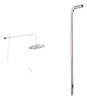 24 '' 60 Cm Cabeza De Ducha Brazo De La Pared Montado Soport 0