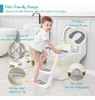 Asiento Inodoro Entrenamiento Escalera Plegable Niños Blanco 3