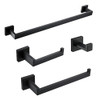 Bagnolux Juego De Accesorios De Baño Negro Mate, 0