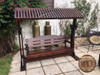 Hamaca En Madera Con Techo Para Jardín Exterior 0