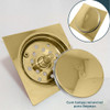 Ralo 10x10 Inox Dourado E Ralo Pia Banheiro Click 1 1/4 Kit 2