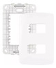 Placa + Suporte 4x2 2 Postos Espelho Margirius B3 Branca 0