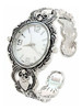 Brazalete De Metal Plateado Decorado Con Cara Ovalada Grande 0