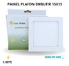 Kit 5 Painel Plafon 9w Quadrado Embutir 15x15 Branco Frio 4