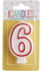 Número 6 Vela De Cumpleaños 1