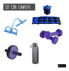 Kit Gym Full Mancuernas,tobilleras,botella,banda,rueda 2