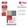 Kit Set 16 Marcadores Filgo Pastel Pinto Pincel 1