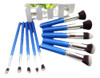 10 Pzs Brocha De Maquillaje Profesional Con Agarre Azul Y Pl 0