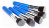 10 Pzs Brocha De Maquillaje Profesional Con Agarre Azul Y Pl 6