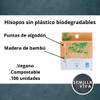 Caja Exhibidora De 10 X 100 Hisopos De Bambú Biodegradables 1