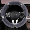 Cubre Volante Funda 38cm Gris Con Brillos Afelpado Suave 5