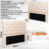 Cabeceira Casal Queen Capitonê Estofada 160cm Veludo Bege 1