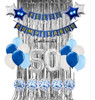 Combo Deco Feliz Cumple Azul Plata Cortina Banderin Globos 0