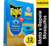 Tableta Pastilla Mosquitos Raid X 12 U., Combo X6 Cajas 1