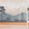 Papel De Parede Urso Na Floresta Montanhas Paisagem Pp608 3