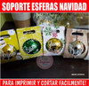 Caja Esferas Navidad Imprimible Soporte Bolas Corte Editable 1