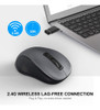 Wisfox  Mouse Inalmbrico De 2.4g Para Porttil, Mouse Ergonmi 1