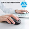 Wisfox  Mouse Inalmbrico De 2.4g Para Porttil, Mouse Ergonmi 2