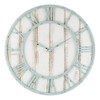 Reloj De Pared Silencioso De Metal Y Madera Maciza Oldtown F 0