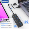 Onten Hub Usb C, 7 Puertos Usb 3.0 Hub Con 1