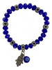 Pulseira Olho Grego Azul Mao De Deus Cristal E Silicone 0