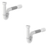 Kit2pcs-sifão Sanfonado Tubo Extensivo Universal Branco 0