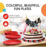 Exquisite Platos De Plástico Rojo, 100 Platos 4