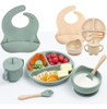 Kit Bebê 8 Peças Babador Prato Talher Silicone Flexível 2