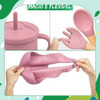 Kit Bebê 8 Peças Babador Prato Talher Silicone Flexível 3