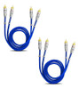 Kit 2 Cabo Rca Svart 1m +1 5mt Azul Blindado 1