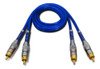 Kit 2 Cabo Rca Svart 1m +1 5mt Azul Blindado 2