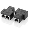 Formas De 1 A 2 Rj45 Lan Cable Hembra Splitter Conector Adap 1