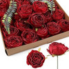 Rosas Artificiales Realistas Dark Red X 25 Unidades 0