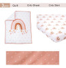 Cokouchyi 3 Piezas Boho Rainbow Juego De Cama De Cuna, Juego 1