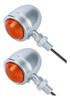 2x Seta Pisca Bullet Bala Caveira Motos Custom Bobber Prata 5