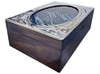 Caja De Té De Madera Y Alpaca X6 Compartimientos 3 Caja De Té De Madera Y Alpaca X6 Compartimientos 3