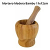 Mortero Madera Bambu 11cm C/pilón 13cm Resistente 1
