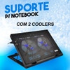 Base Suporte 2 Coolers Para Notebook Shine Usb Led Letron 1