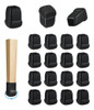 16 Protectores De Piso Para Patas De Silla Negro Talle S 0