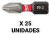 Puntas Phillips Ph2 1'' Milwaukee 25 Piezas Impacto Resisten 0