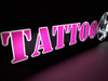 Cartel Led Luminoso Tattoo Con Calavera 2