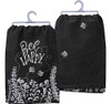 Primitives Por Kathy Bee Happy Dish Towel, 28  X 28 , Negro, 0