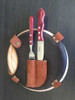 Juego Para Asado / Tabla Con Funda + Cuchillo Y Tenedor. 1