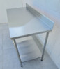 Mesa Bancada 110x40 Aço Inox 1 Base Com Espelho Lanchonete 7